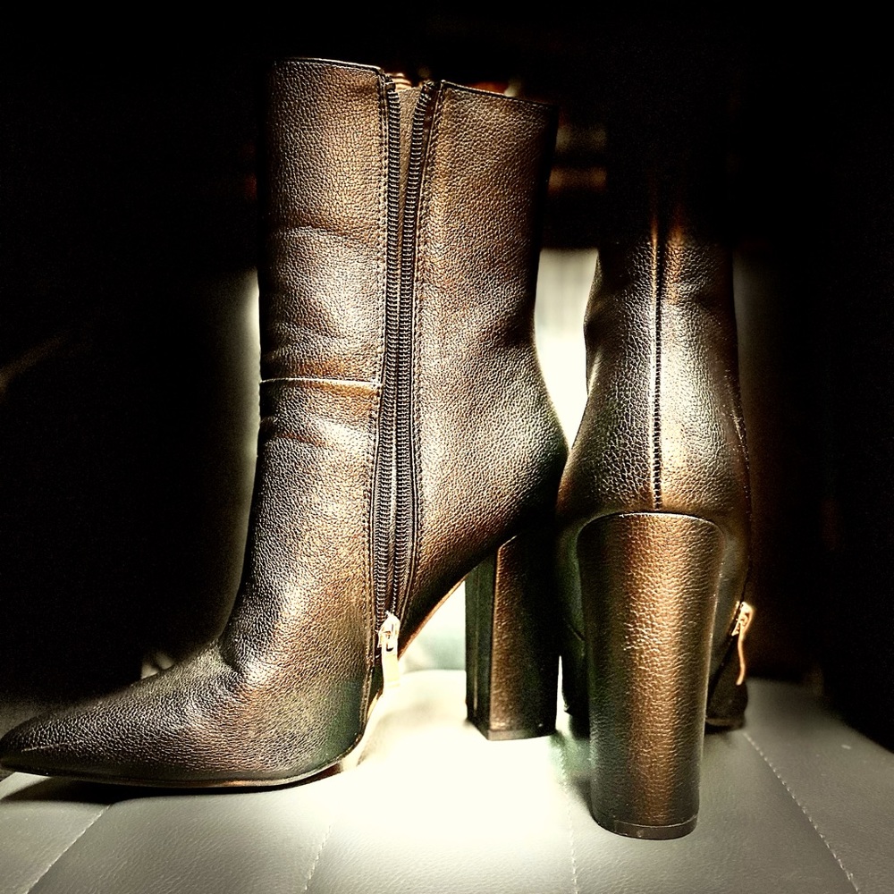 Four inch high. Ankle bootie. Wore once